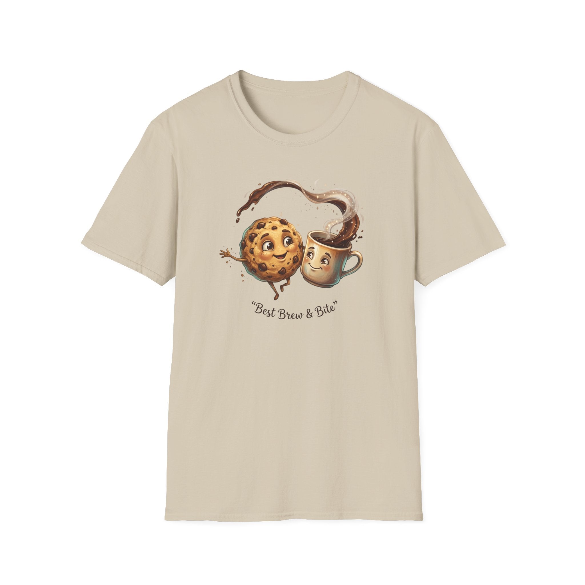 Cookie and Coffee Cartoon T-Shirt | Cute Food Illustration