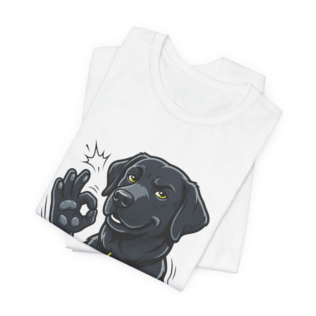 Back N' Black Black Lab Dog Tee | Labrador Illustration, Funny Paw OK Design
