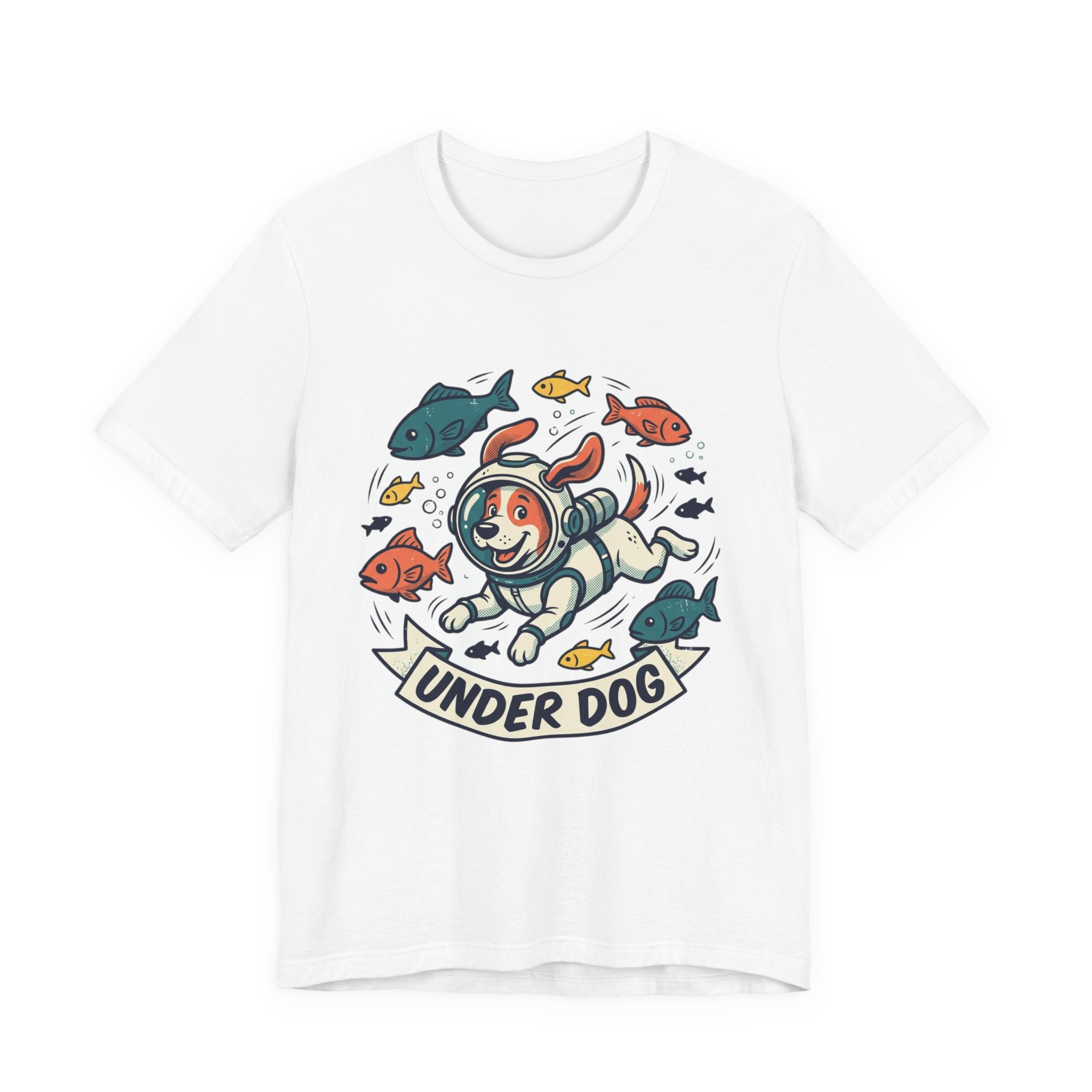 Under Dog scuba diver dog tee, fish, vintage cartoon