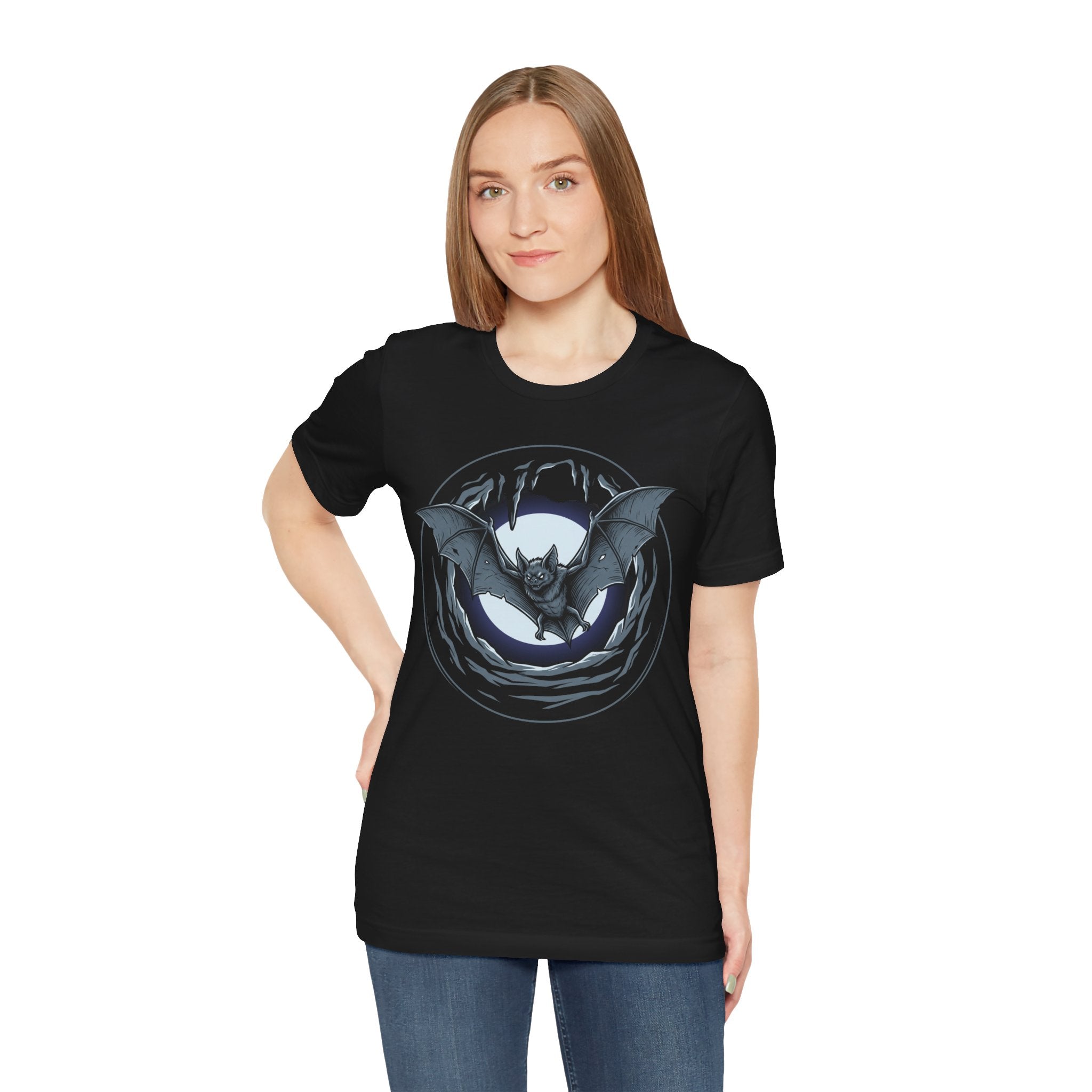 Unisex Jersey Short Sleeve Tee/ bat in a moon shine