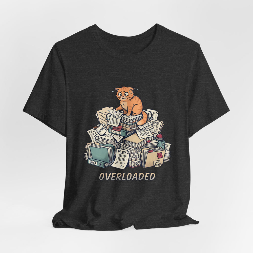 Overloaded Cat/Tee | Funny Cat Graphic T-Shirt