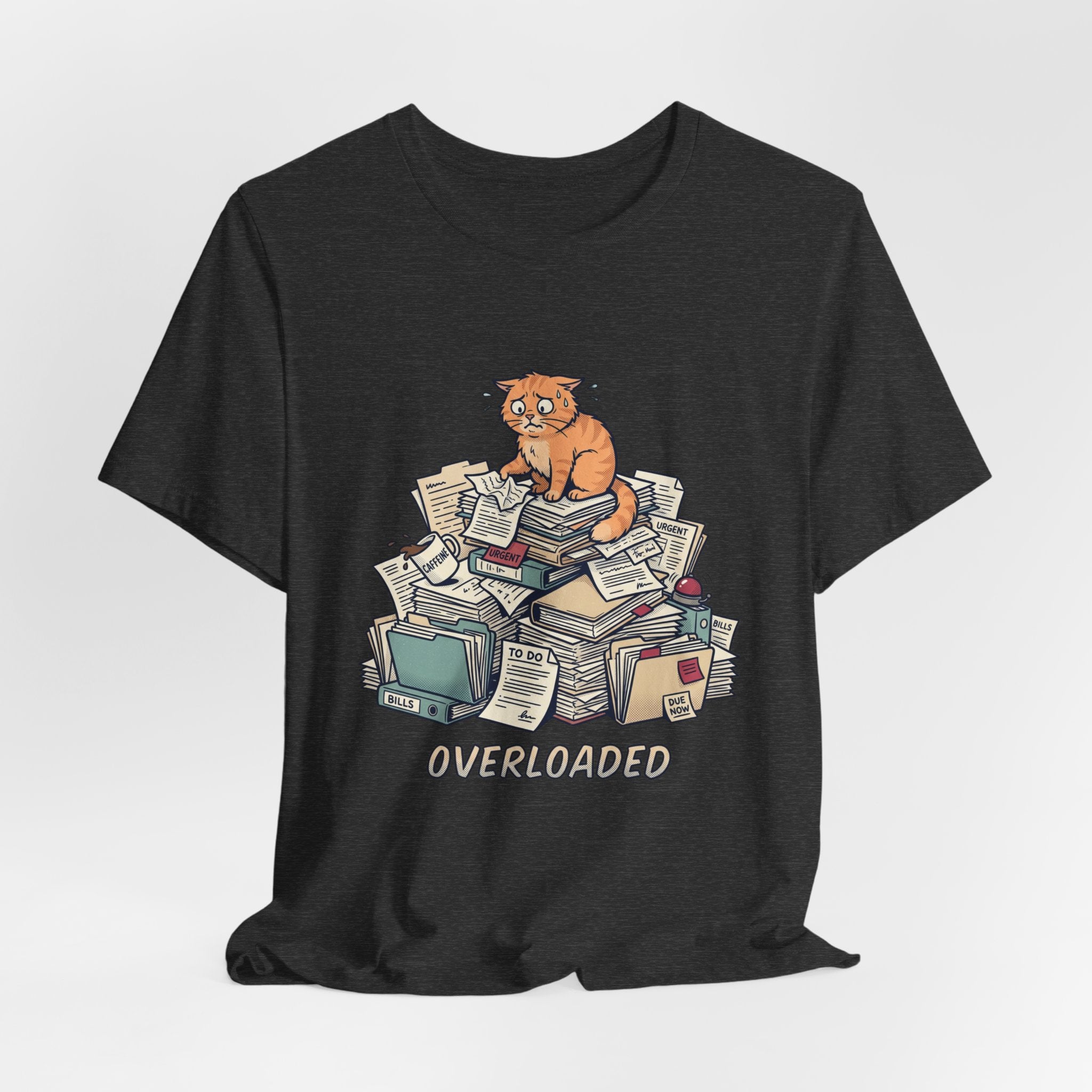 Overloaded Cat/Tee | Funny Cat Graphic T-Shirt